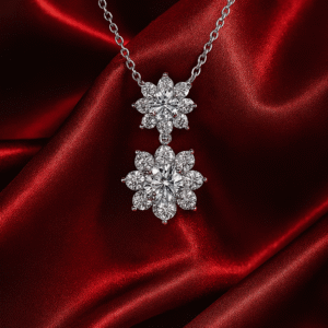 rivona lily – silver moissanite necklace with elegant bloom design, inspired by your own blossoming