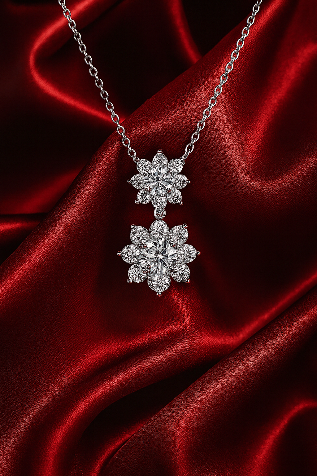 rivona lily rivona lily – silver moissanite necklace with elegant bloom design, inspired by your own blossoming