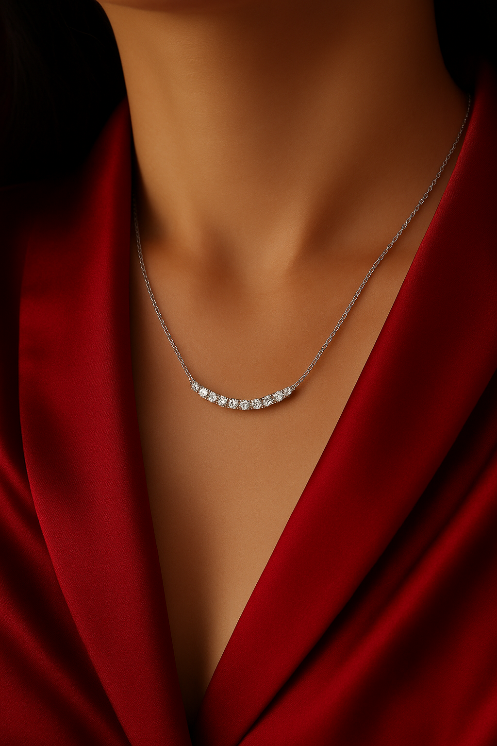 rivona lily – silver moissanite necklace with elegant bloom design, inspired by your own blossoming rivona lily – silver moissanite necklace with elegant bloom design, inspired by your own blossoming