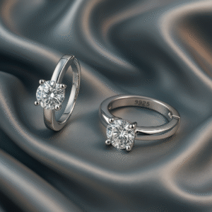 pulse moissanite earrings – 0.5 carat top quality s925 silver platinum plated studs | elegant trendy design tested with a diamond pen