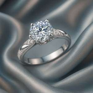 luna brilliance – a luxurious 3 carat moissanite ring in s925 silver with platinum plating, designed for eternal radiance