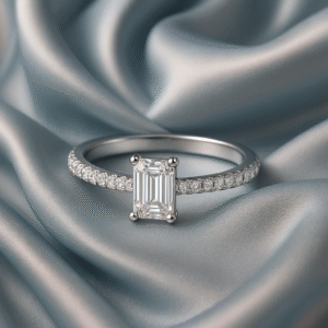 serene – a top quality moissanite ring crafted from platinum plated s925 silver, diamond tester approved for brilliant clarity