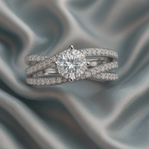 aura moissanite ring – 1 carat top quality s925 silver platinum plated diamond ring | elegant sparkling design tested with a diamond pen