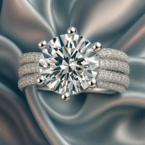 eternia moissanite ring – 5 carat top quality s925 silver platinum plated diamond wedding ring | brilliant sparkle tested with a diamond pen