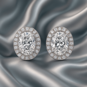 noctura moissanite earrings – top quality s925 silver platinum plated studs | elegant trendy design tested with a diamond pen