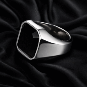 product title: noir valor – premium men’s black agate ring