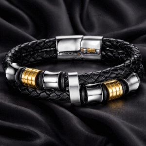 magnetic clasp knitted hand chain – modern men’s bracelet