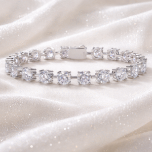 time appointment moissanite bracelet set – light luxury s925 silver, platinum plated