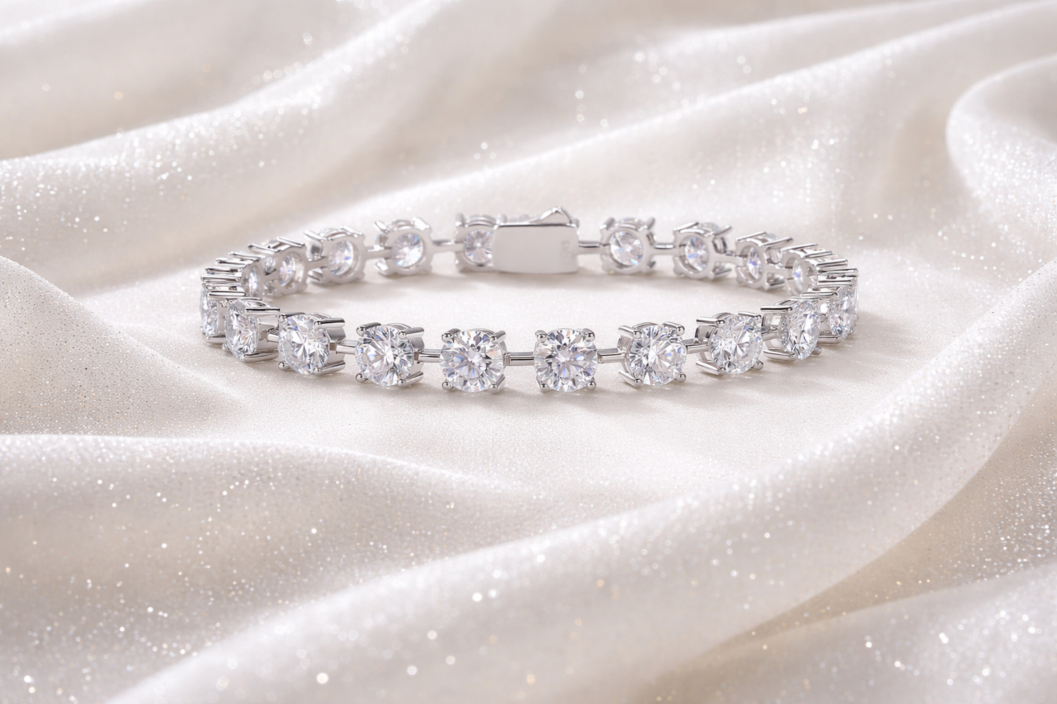 time appointment moissanite bracelet set – light luxury s925 silver, platinum plated time appointment moissanite bracelet set – light luxury s925 silver, platinum plated
