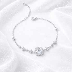 fusion set with top quality moissanite, luxurious and fashionable light luxury jewelry silver bracelet s925, silver plated platinum