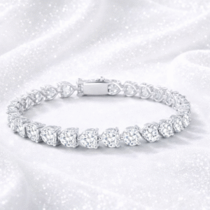 love daily luxurious and fashionable light luxury jewelry silver bracelet and bracelet set with top quality moissanite, s925 silver plated platinum