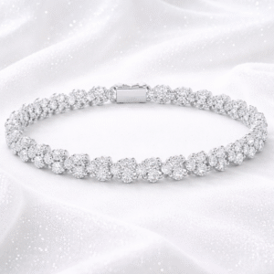 canon a fashionable and light luxury jewelry silver bracelet and bracelet set with top quality moissanite, s925 silver plated platinum