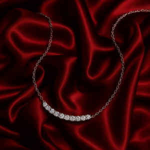 rosalin silver necklace – elegant moissanite sparkle in premium sterling silver