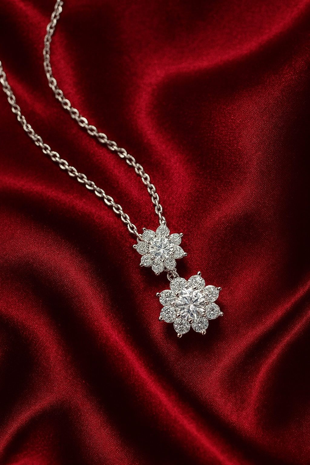rivona lily rivona lily – silver moissanite necklace with elegant bloom design, inspired by your own blossoming